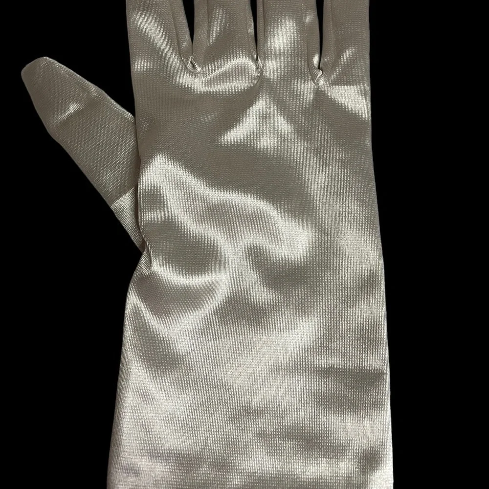 White Sleeves Satin Gloves Off white Women'S Short Satin Bridal Gloves Wrist